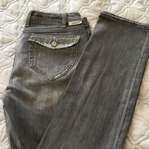 J & Company Skinny Grey Distressed Low Rise Jeans